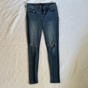 American Eagle Outfitters Ripped Skinny Jeans - Blue